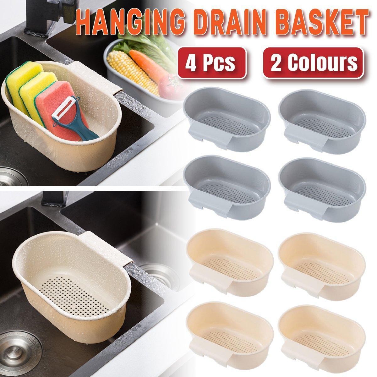 4 Pcs Sink Hanging Drain Baskets Two Colours | StorageOZ