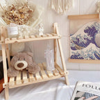 2 Tier Wooden Desktop Shelf with Slatted Trays | StorageOZ