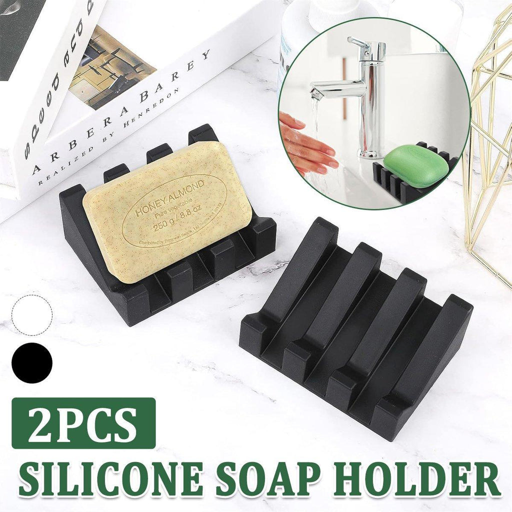 2 Pcs Silicone Soap Dish Holders Two Colours | StorageOZ