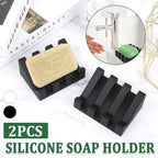 2 Pcs Silicone Soap Dish Holders Two Colours | StorageOZ
