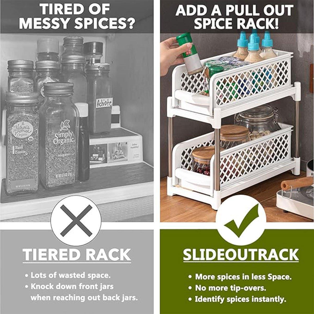 Pull Out Spice Drawer Rack in Two Colours | StorageOZ
