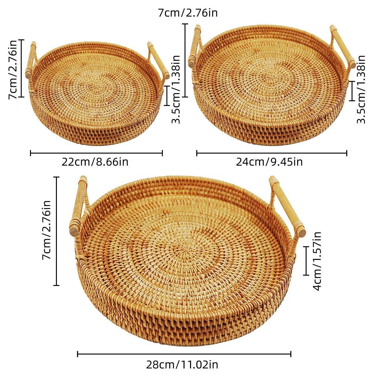 Rattan Serving Basket in Three Diameters | StorageOZ