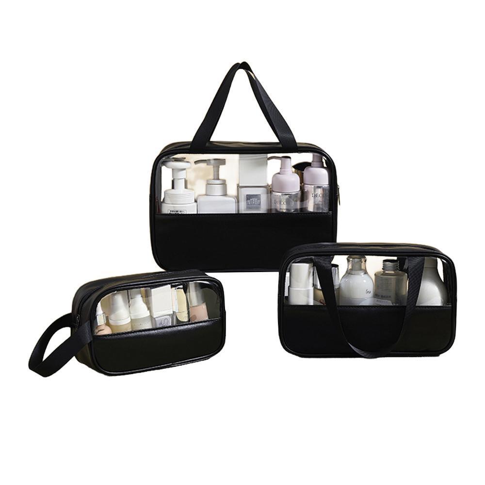 3 Pcs Clear PVC Makeup Bags in Five Colours | StorageOZ