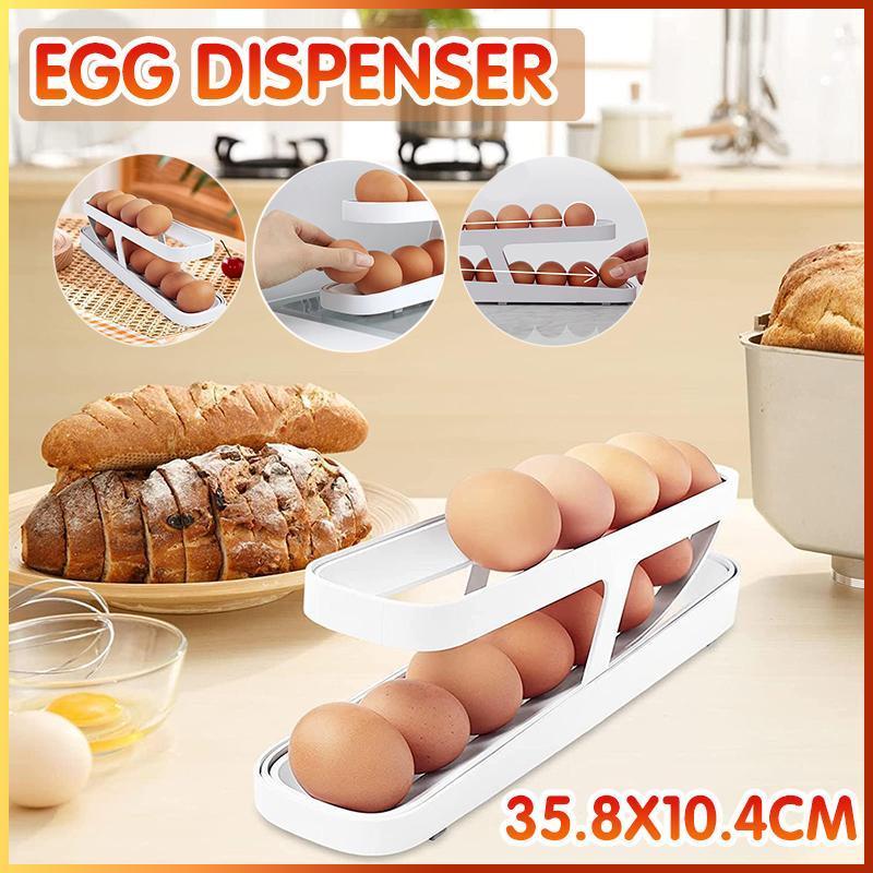 2 Tier Rolling Fridge Egg Dispenser Rack | StorageOZ
