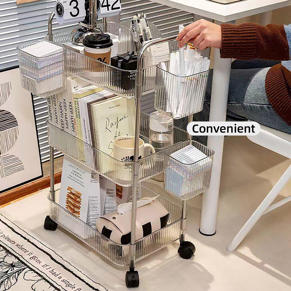 Mobile Acrylic Storage Rack 3 or 4 Tiers | StorageOZ