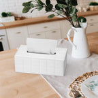 Quilted Leather Tissue Box in Two Colours | StorageOZ