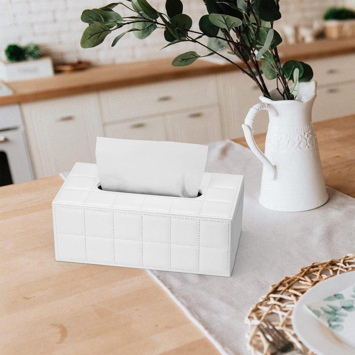 Quilted Leather Tissue Box in Two Colours | StorageOZ