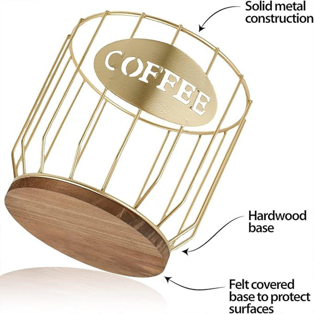 Iron Wood Coffee Capsule Basket Two Colours | StorageOZ