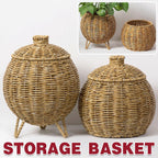 Lidded Rattan Style Basket With or Without Legs | StorageOZ