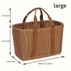 Rattan Style Woven Storage Basket Two Sizes | StorageOZ