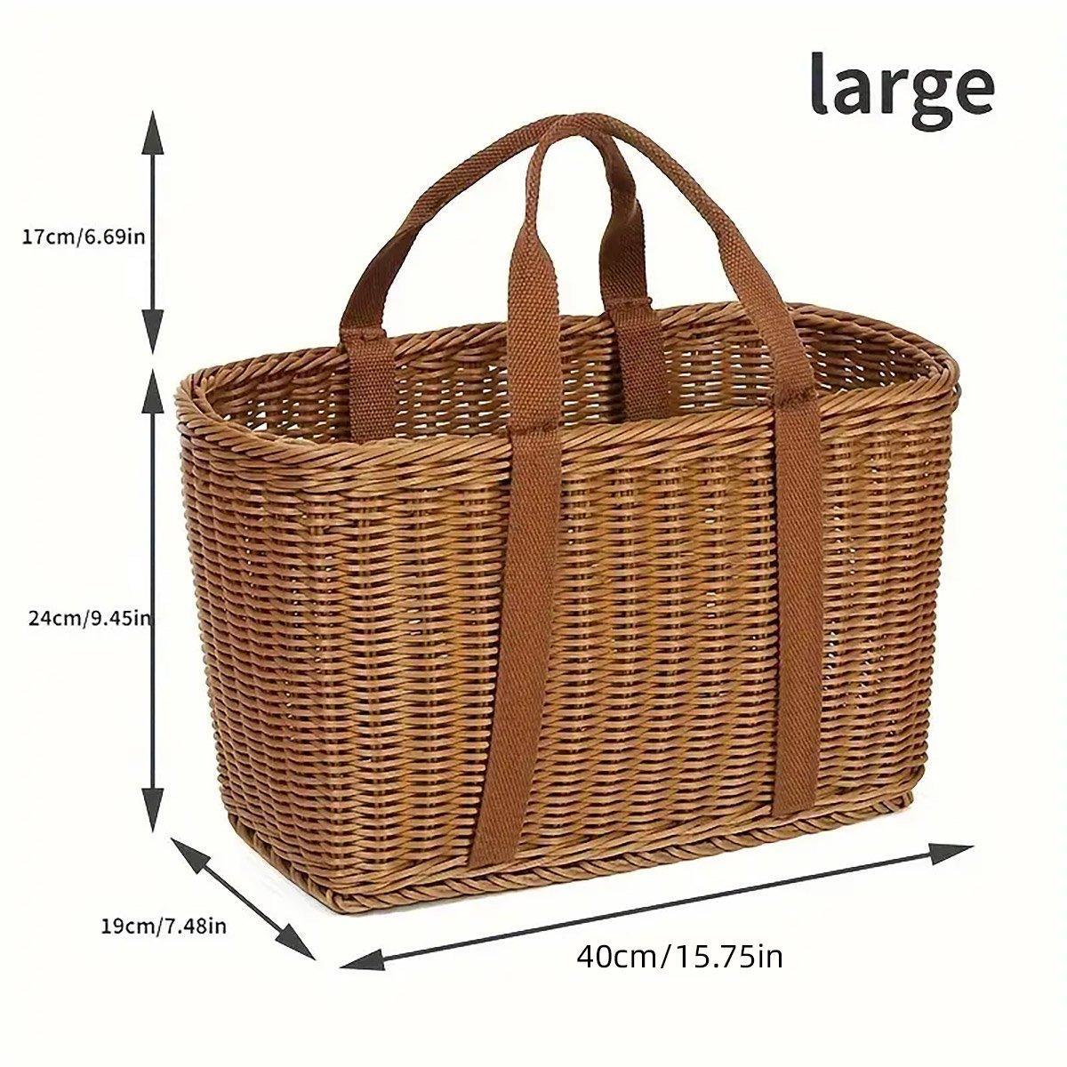 Rattan Style Woven Storage Basket Two Sizes | StorageOZ