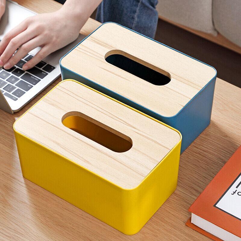 PP Wood Tissue Box Cover in Four Colours | StorageOZ