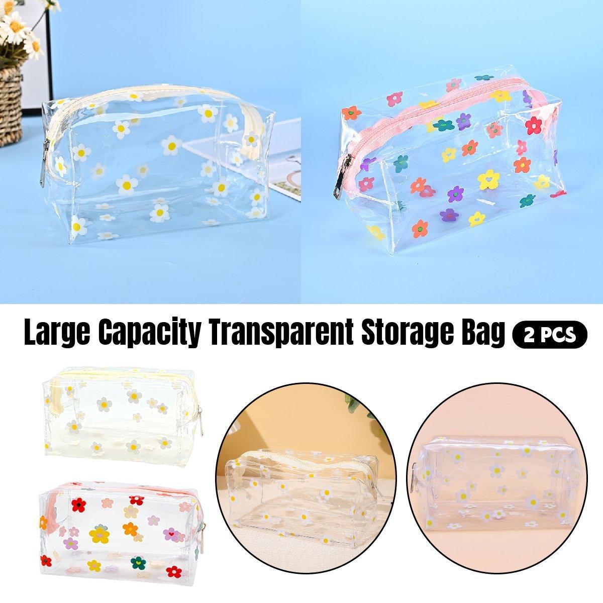 2 Pcs Clear PVC Travel Makeup Storage Bags | StorageOZ