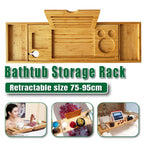 Bamboo Bathtub Tray Shelf for Bath Essentials | StorageOZ