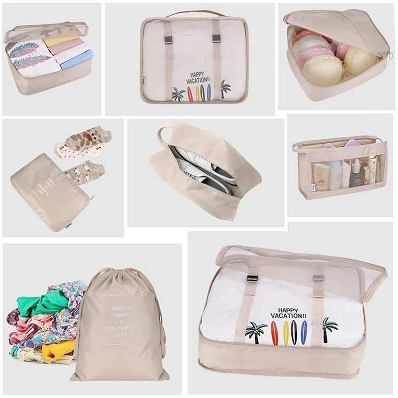 8 Pcs Waterproof Packing Cubes Six Colours | StorageOZ