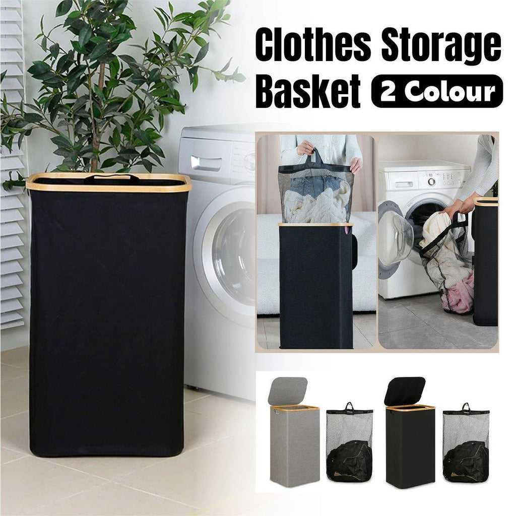 Bamboo Rim Laundry Hamper in Two Colours | StorageOZ