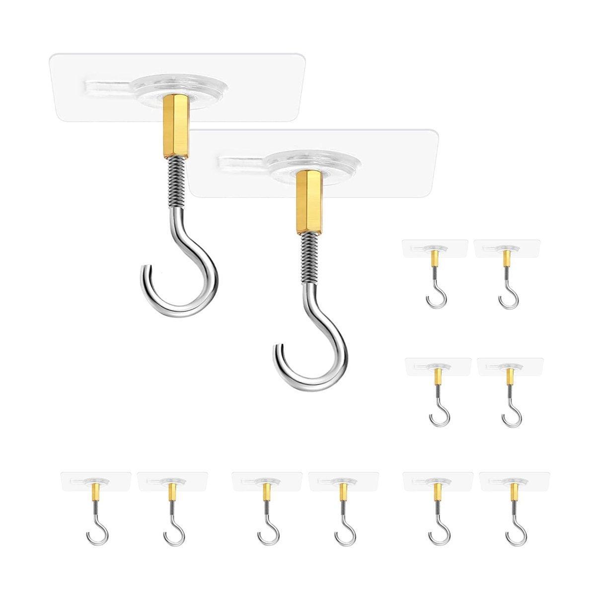 12 Pcs Stainless Steel Adhesive Wall Hooks | StorageOZ