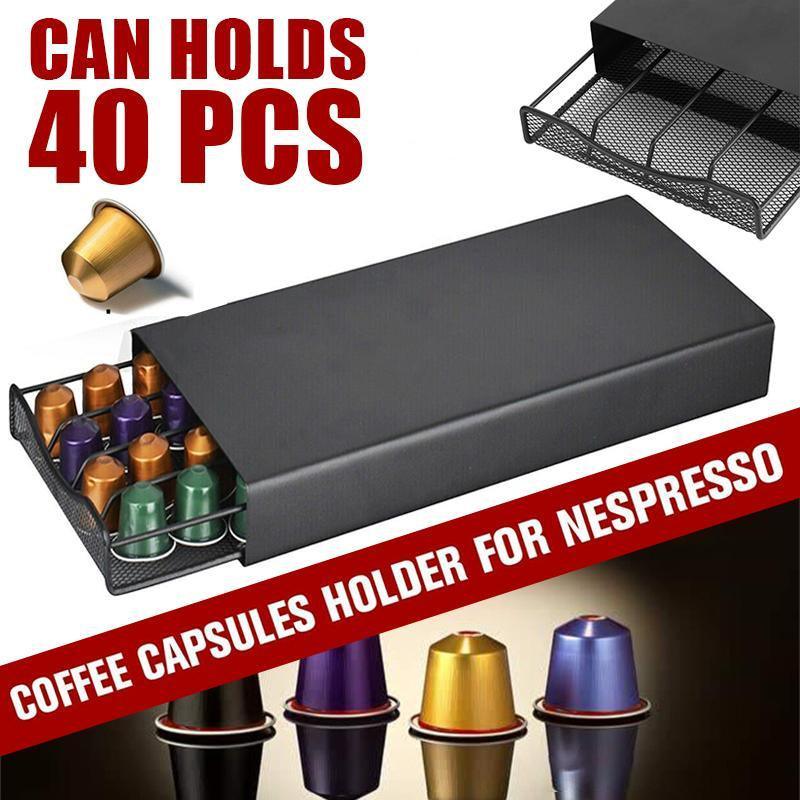 40 Pod Nespresso Coffee Capsule Drawer Rack | StorageOZ