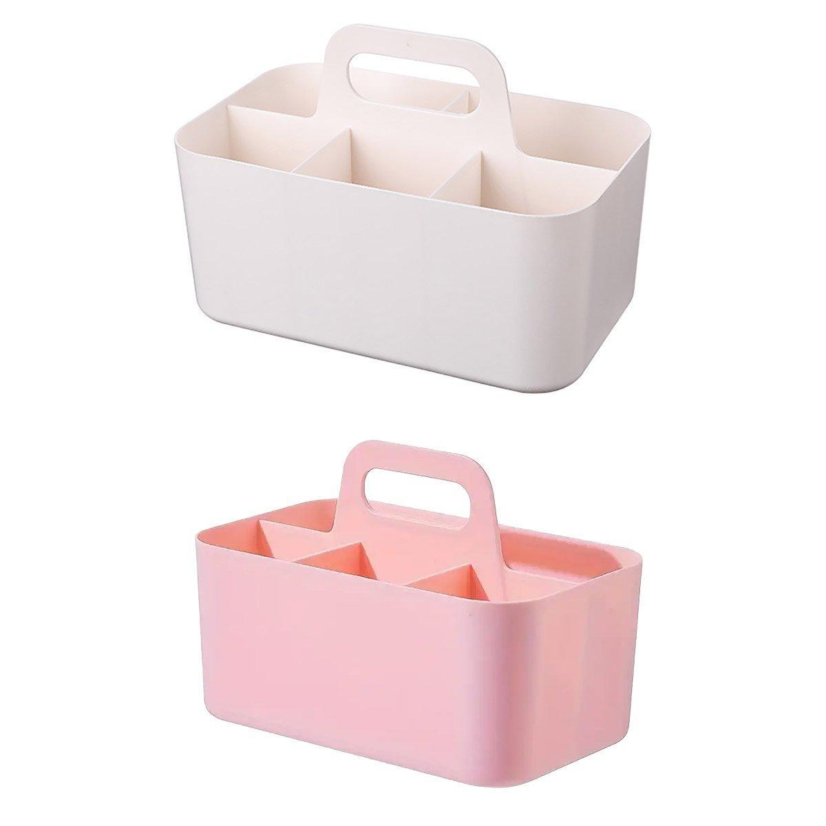 5 Compartment Desktop Box with Handle Two Colours | StorageOZ