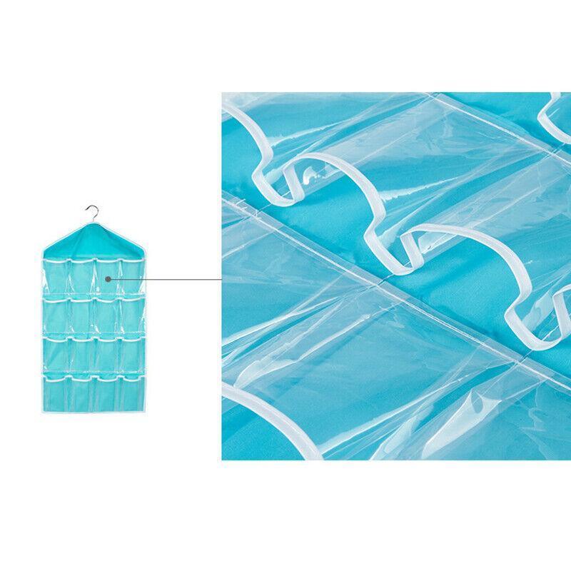 16 Pocket Clear Hanging Organiser Five Colours | StorageOZ