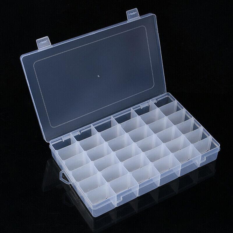 36 Slot Clear Compartment Storage Box Case | StorageOZ