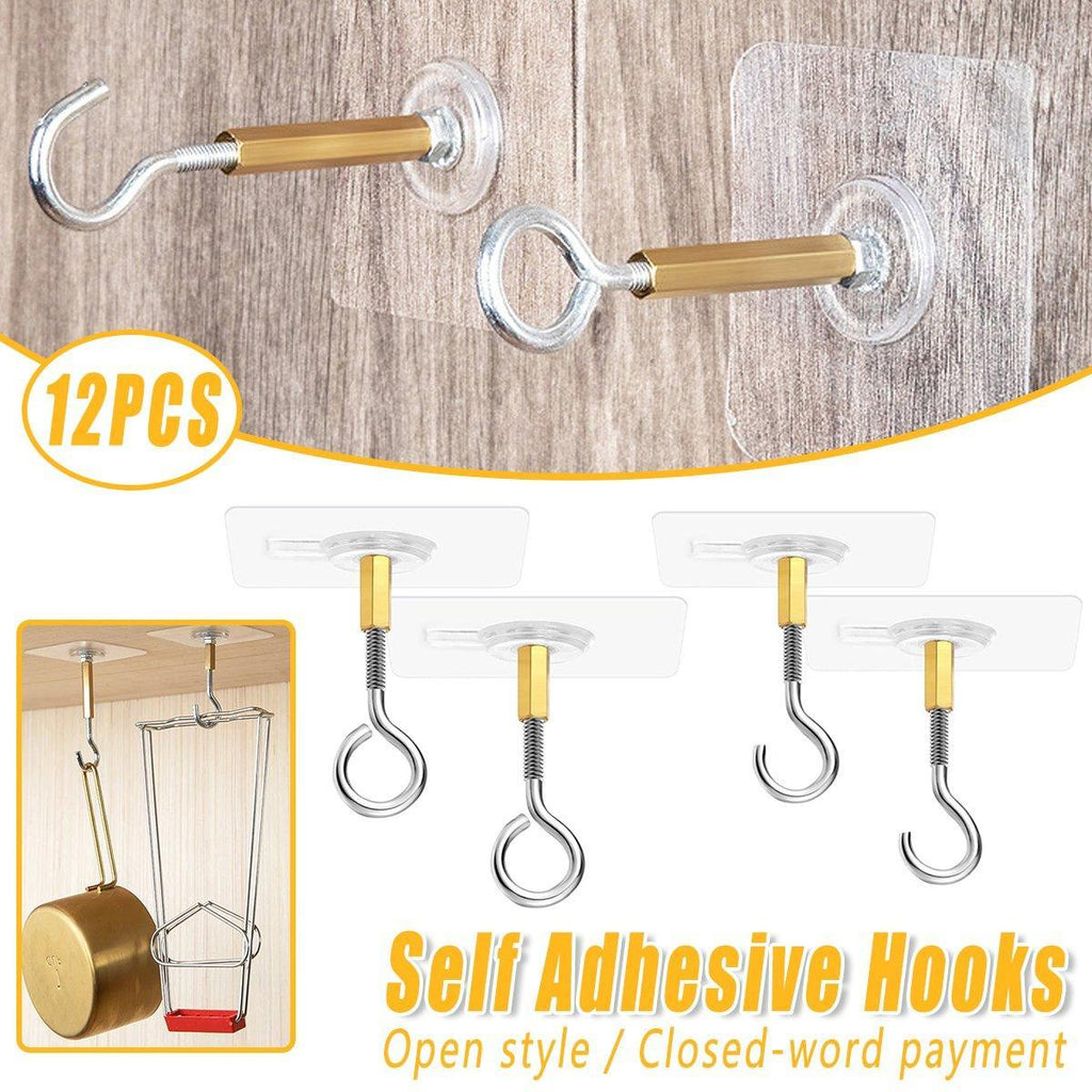 12 Pcs Stainless Steel Adhesive Wall Hooks | StorageOZ
