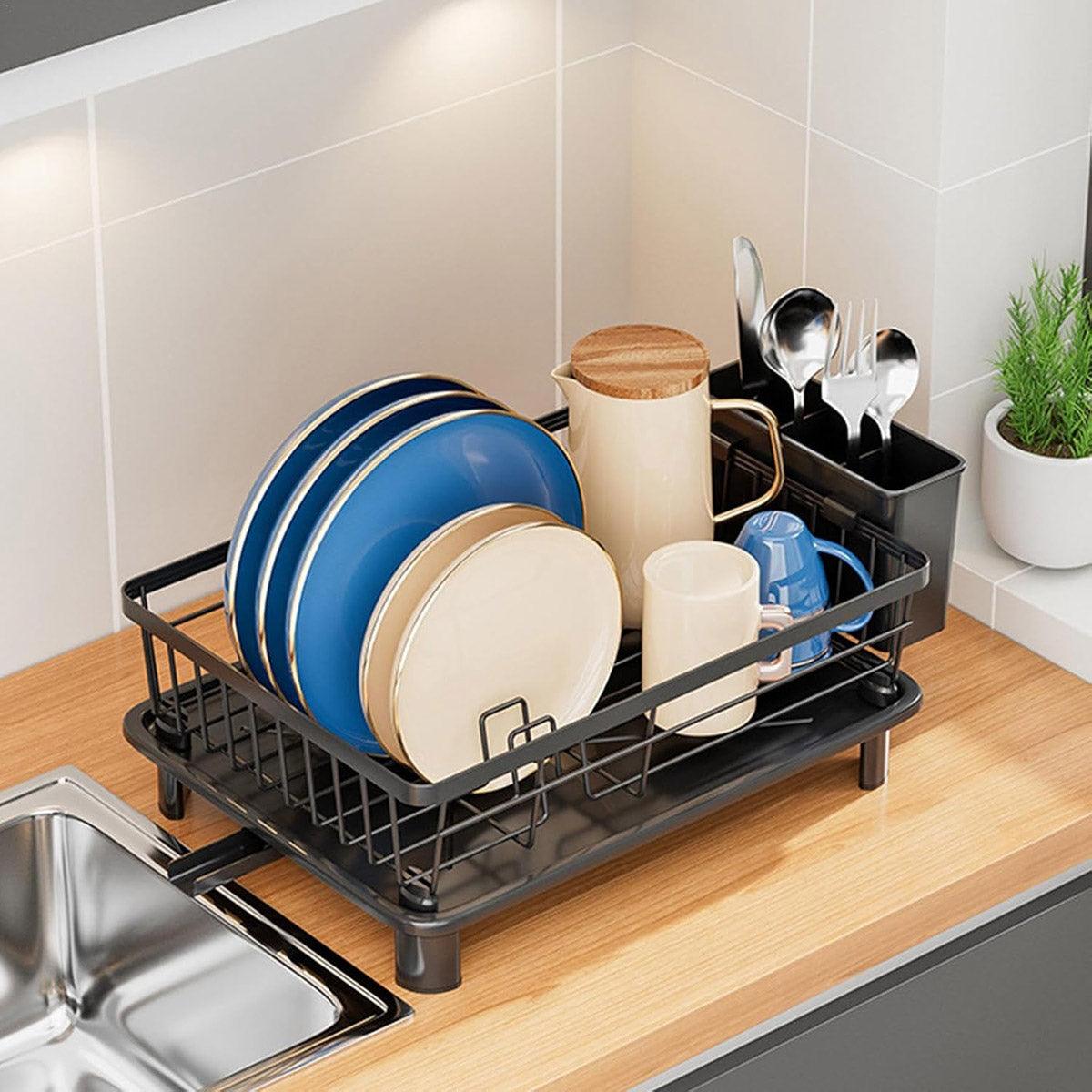 Kitchen Sink Dish Rack with Tray Two Colours | StorageOZ
