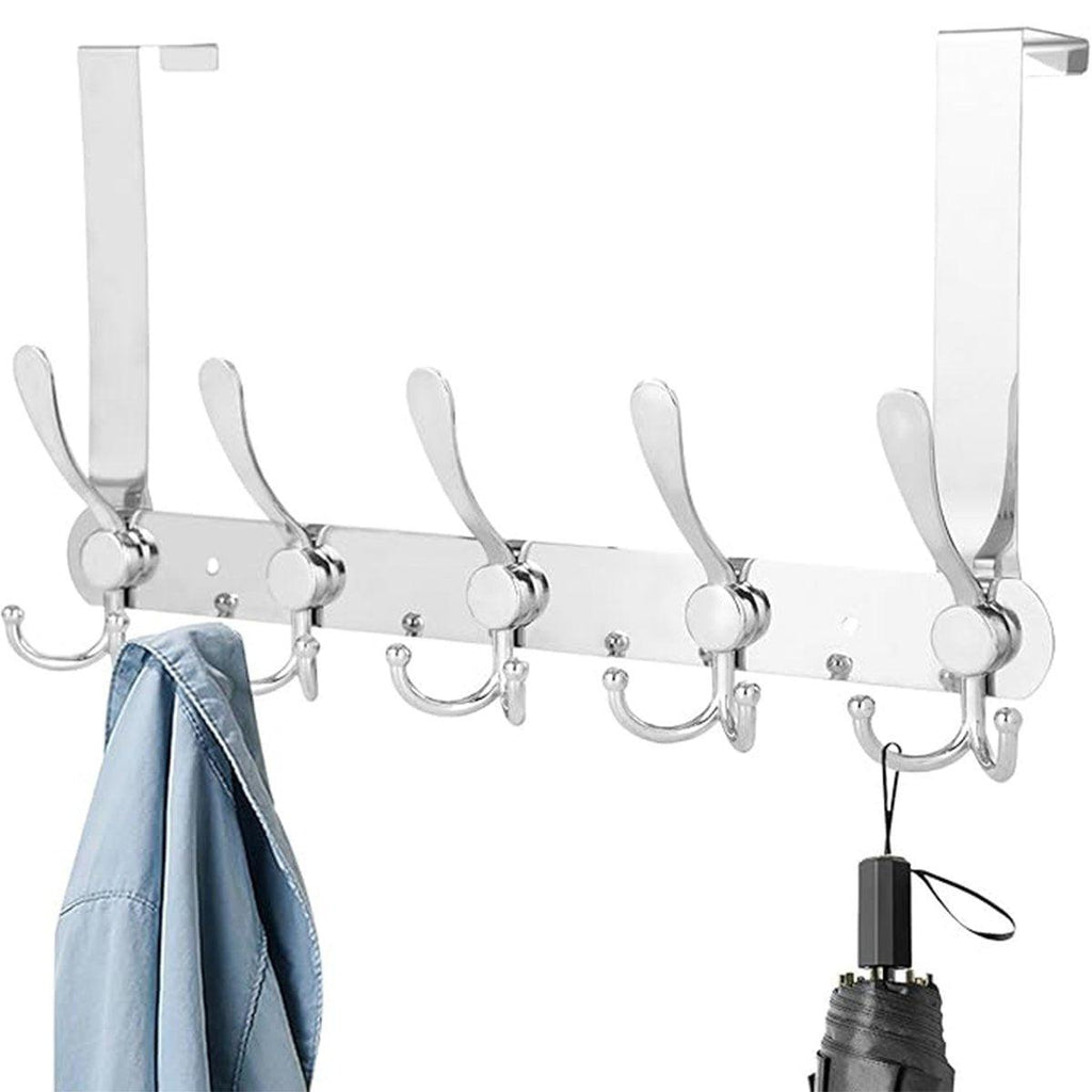 5 Hook Stainless Steel Over Door Coat Rack | StorageOZ