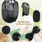 2 Pcs Foldable Mesh Laundry Hamper Basket | StorageOZ