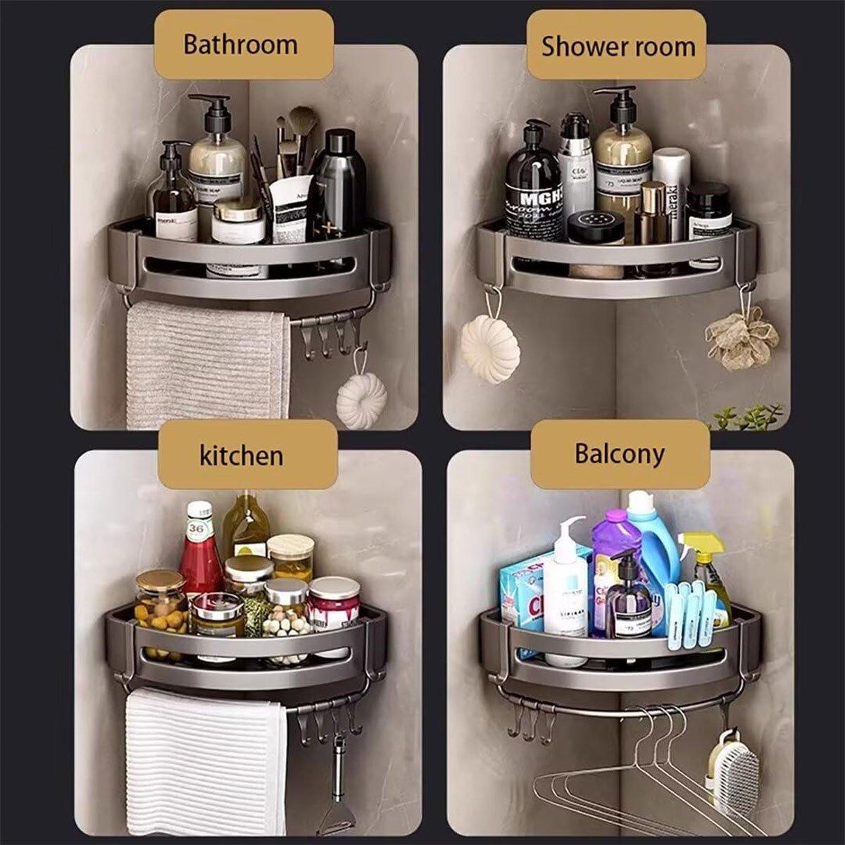Single Tier Triangle Bathroom Storage Basket | StorageOZ
