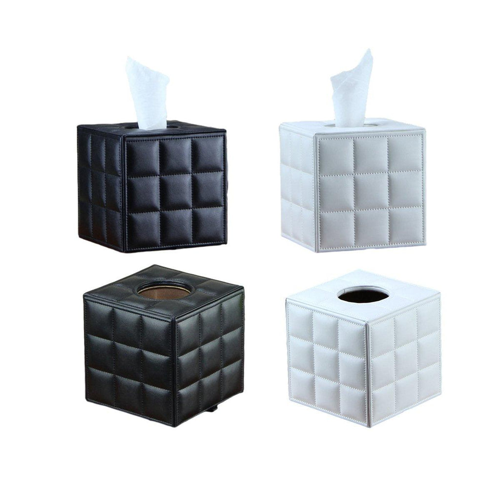 Square PU Leather Tissue Box Cover Holder | StorageOZ