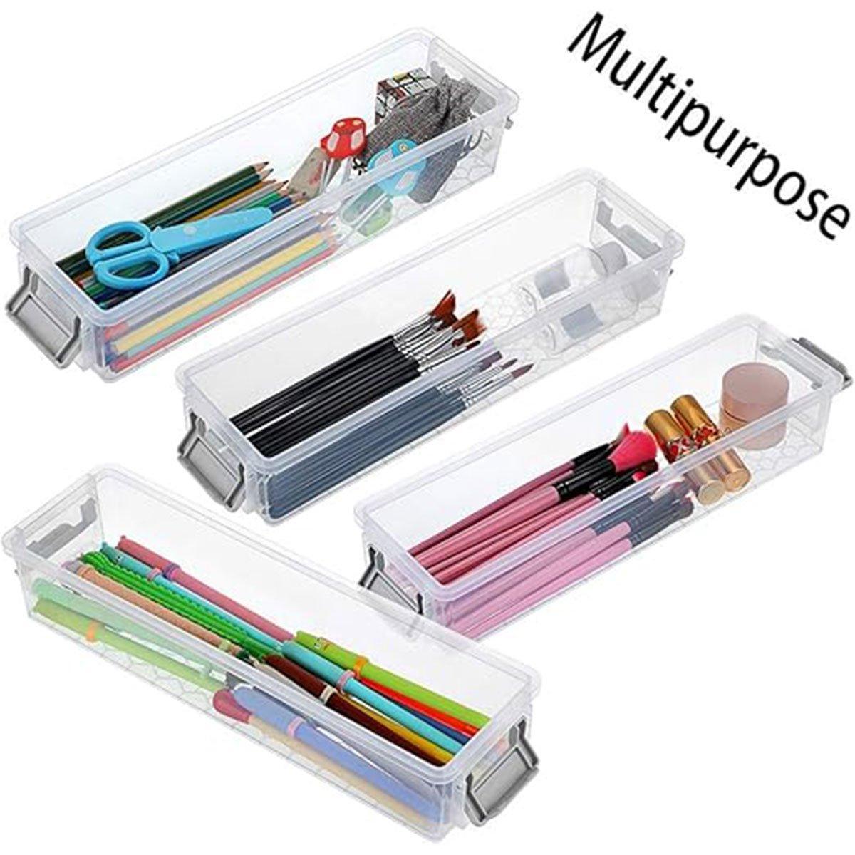 3 Pcs Clear Desktop Storage Boxes Six Colours | StorageOZ