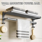 Punch Free Grey Aluminium Bathroom Towel Rack | StorageOZ