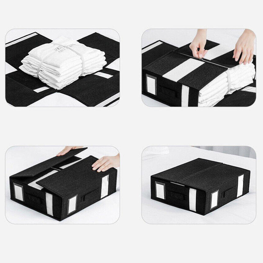 Fabric Storage Box with Window Four Colours | StorageOZ