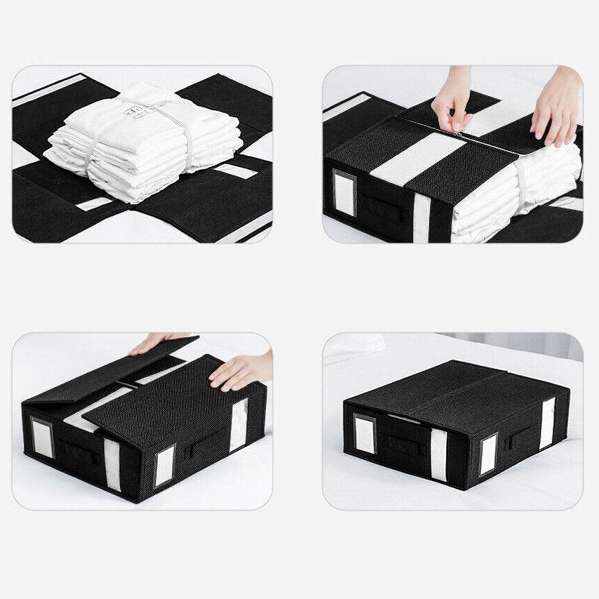 Fabric Storage Box with Window Four Colours | StorageOZ