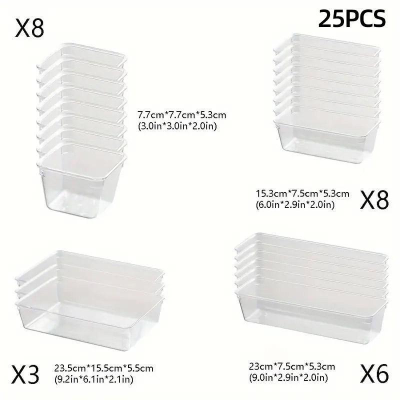 Clear Drawer Organiser Set in Three Packs | StorageOZ