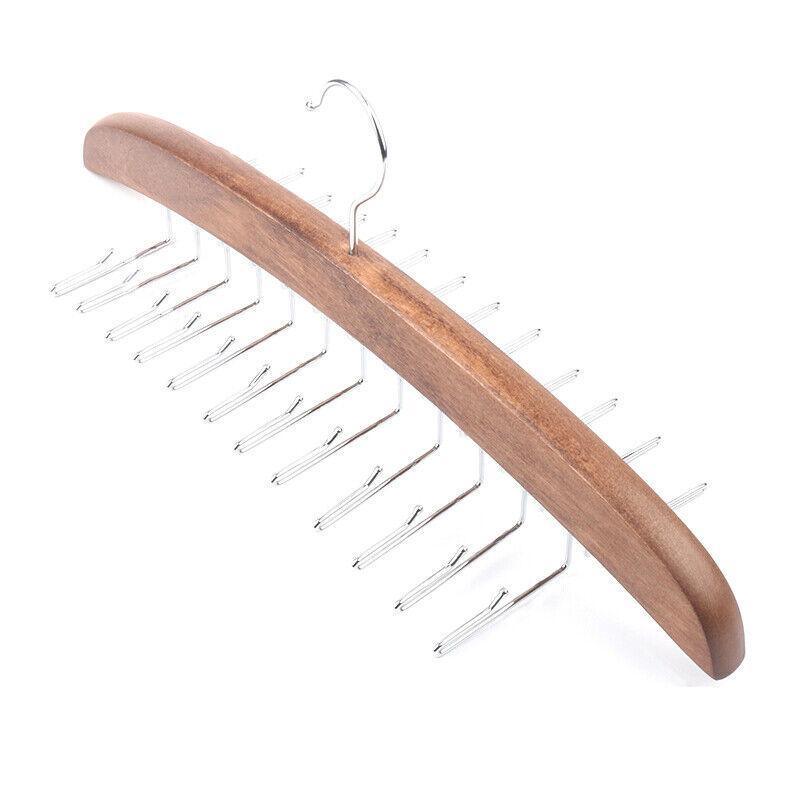 Wood Tie Scarf Hanger with 24 Fold Hooks | StorageOZ