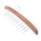 Wood Tie Scarf Hanger with 24 Fold Hooks | StorageOZ