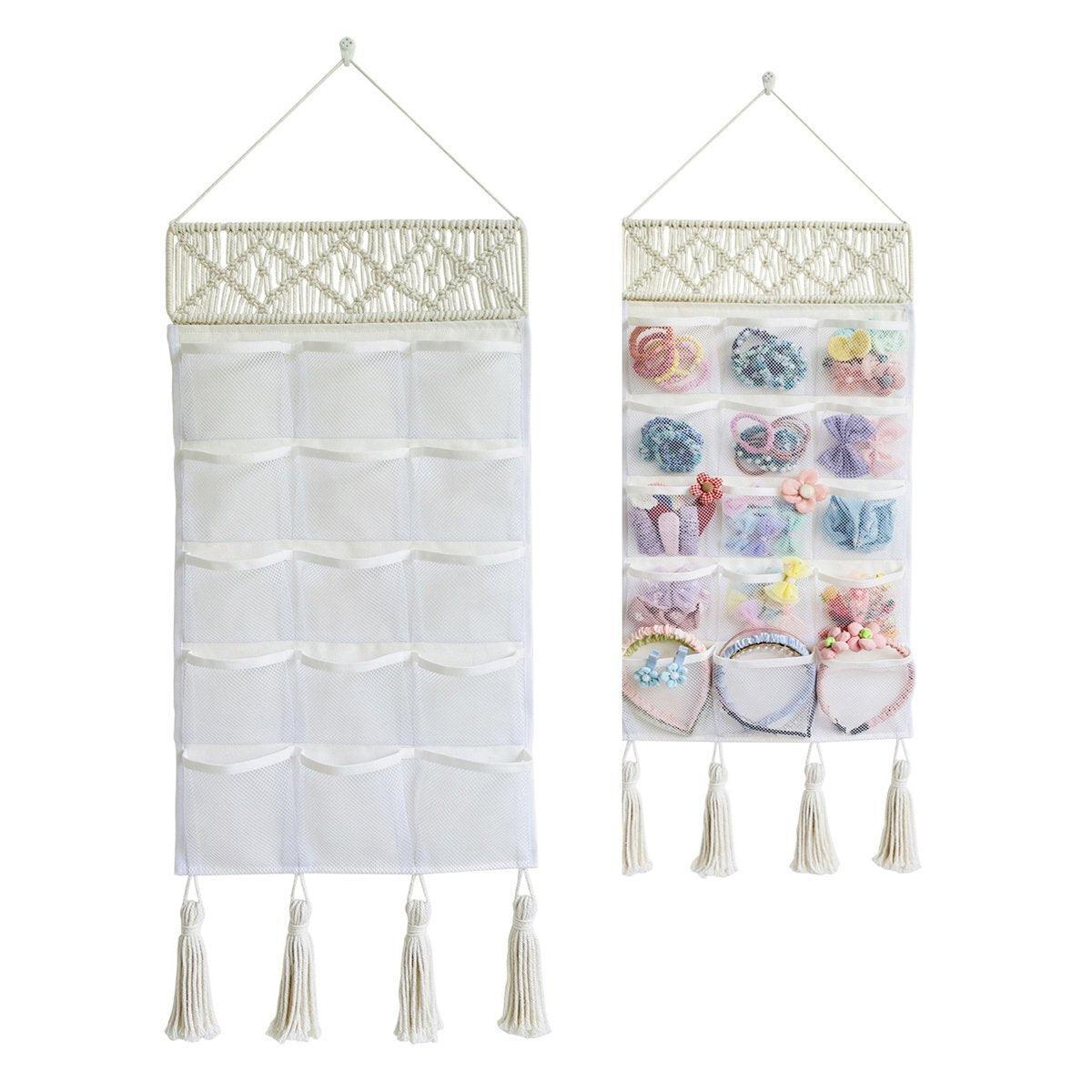 Woven Hanging Storage Bag in Two Styles Set | StorageOZ