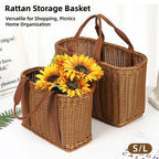 Rattan Style Woven Storage Basket Two Sizes | StorageOZ