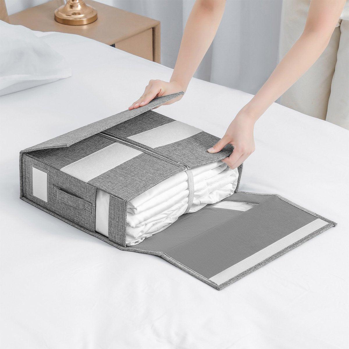 Fabric Storage Box with Window Four Colours | StorageOZ