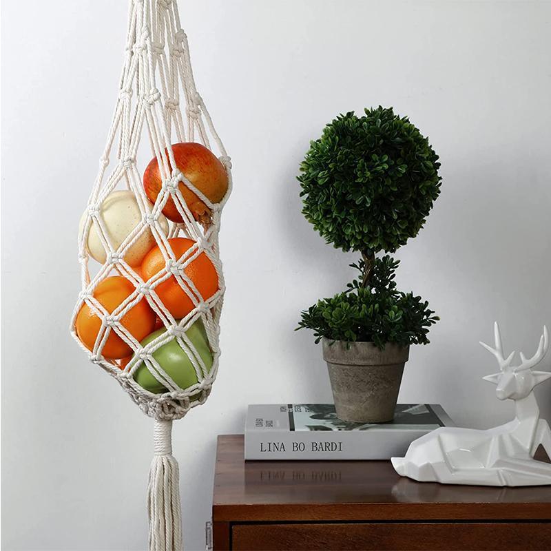 Hanging Rope Fruit Basket in Two Colours | StorageOZ