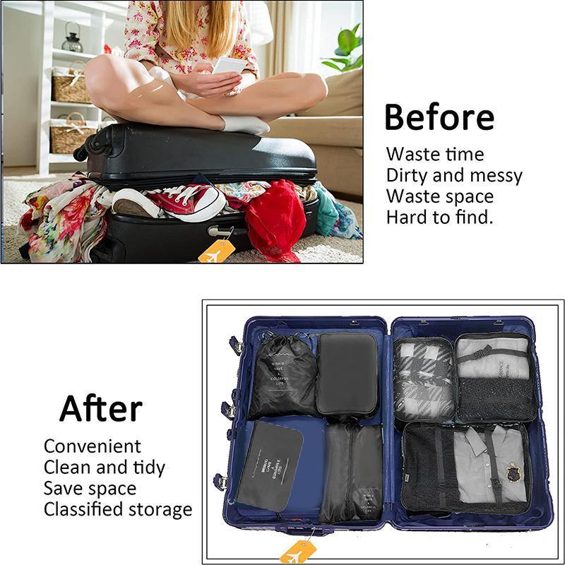 7 Pcs Oxford Packing Cube Set Six Colours | StorageOZ