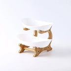 2 Tier Bamboo Fruit Tray in Three Colours | StorageOZ