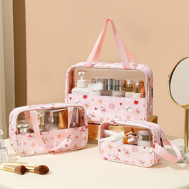 3 Pcs Printed PVC Makeup Bags Four Colours | StorageOZ