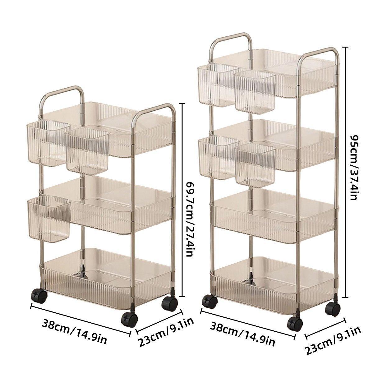 Mobile Acrylic Storage Rack 3 or 4 Tiers | StorageOZ