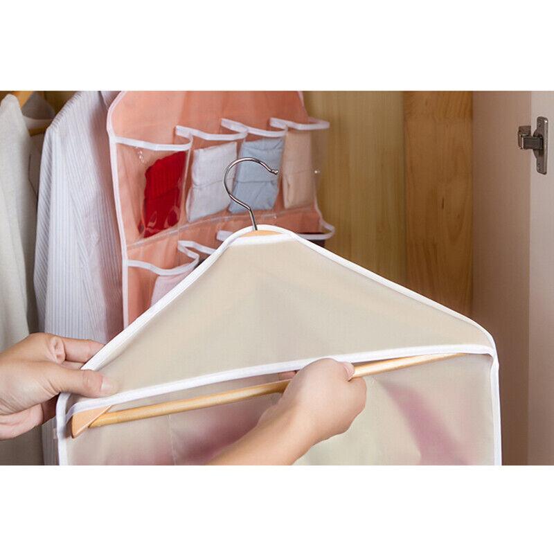 16 Pocket Clear Hanging Organiser Five Colours | StorageOZ