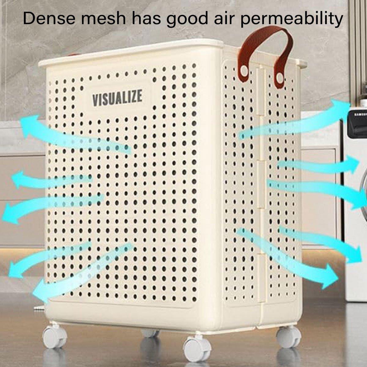 Folding Ventilated Laundry Basket Hamper | StorageOZ
