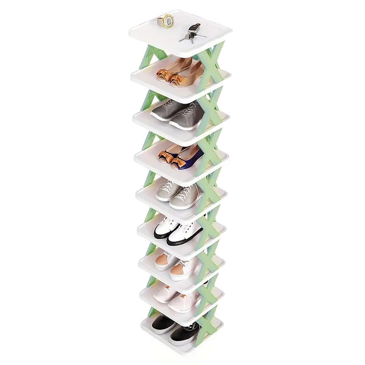 9 Tier Compact Shoe Rack for Narrow Spaces | StorageOZ