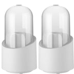 2 Pcs Rotating Makeup Brush Box with Cover | StorageOZ
